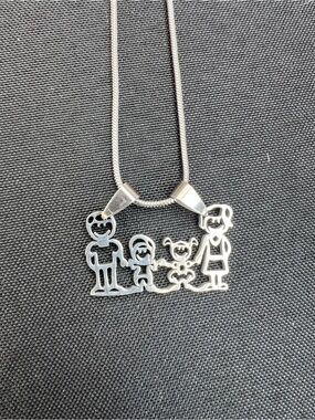 New Stainless Steel Character Family Necklace Mom Dad Daughter Son Jewelry